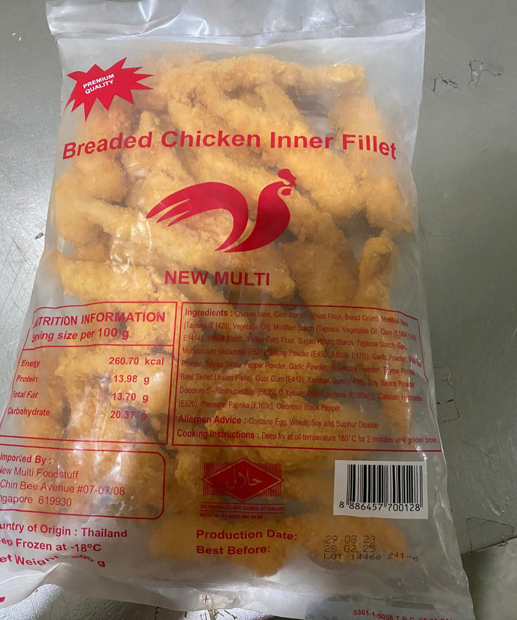 Premier /Falah / Farmland - Breaded Chicken Inner Fillet / Crispy Strip(1kg)